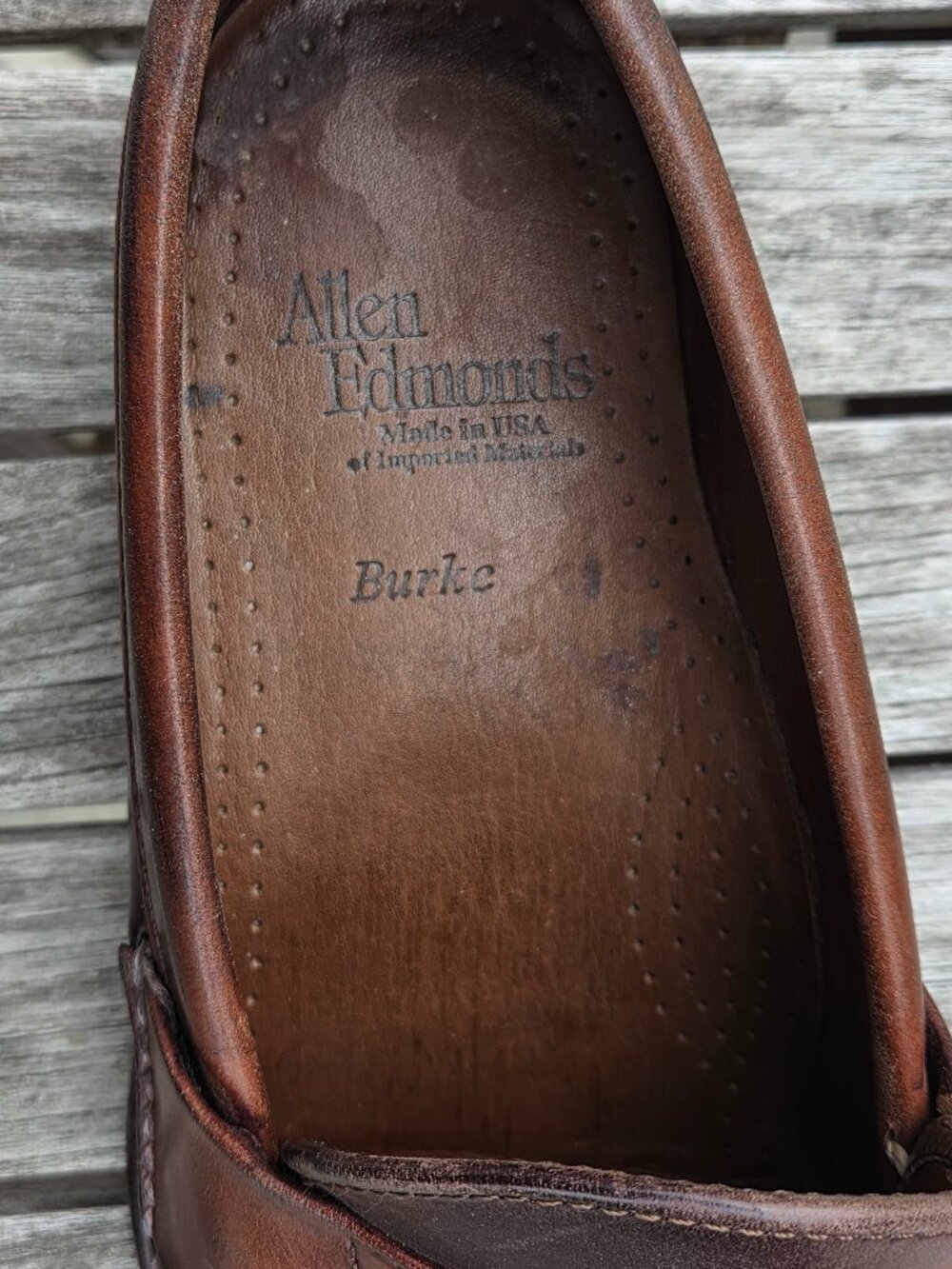 Allen Edmonds Burke 2-Tone  Leather Penny Loafers Mens 8.5D Made in USA